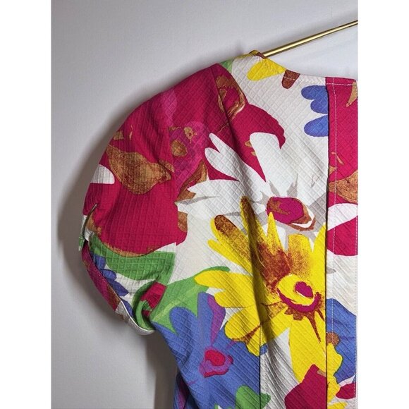 See by Chloe Womens Short Sleeve Scoop Neck Floral Dress Multicolor Size 44/8 - Picture 11 of 15